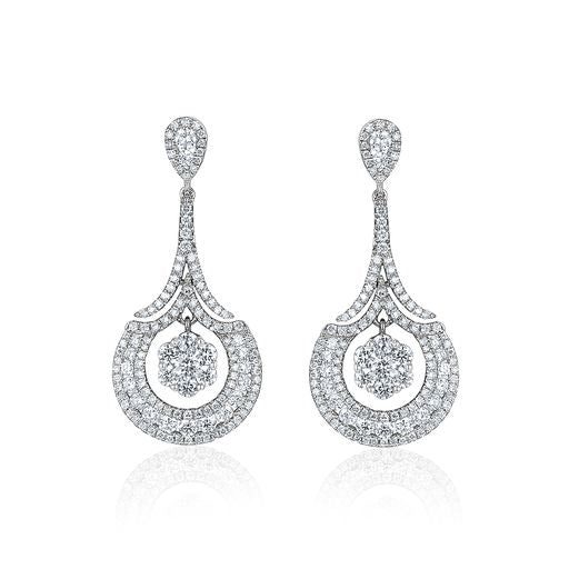 14K WHITE GOLD DIAMOND EARRING