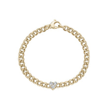  14K YELLOW  GOLD BRACELET WITH DIAMOND HEART