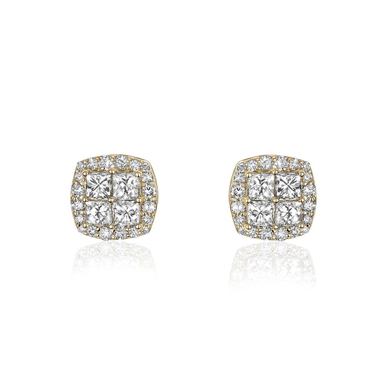 14K YELLOW GOLD DIAMOND EARRINGS