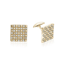  14K YELLOW  GOLD DIAMOND CUFFLINK