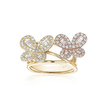  14K YELLOW & ROSE GOLD BUTTERFLY DIAMOND RING