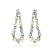  14K YELLOW & WHITE GOLD DIAMOND EARRINGS