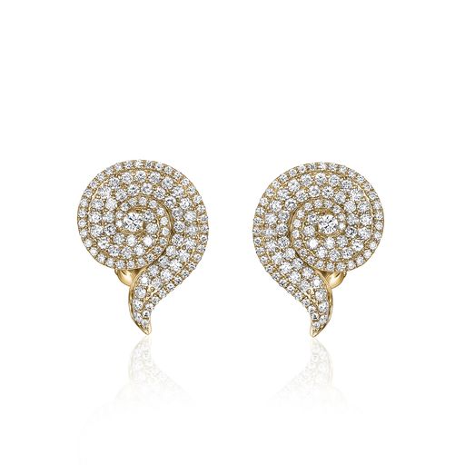 14K WHITE & YELLOW GOLD DIAMOND EARRING