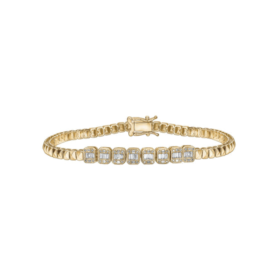 14K YELLOW & GOLD DIAMOND BRACELET