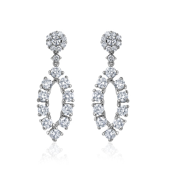 14K WHITE GOLD LAB GROWN DIAMOND EARRING