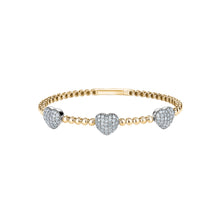  14K  YELLOW GOLD DIAMOND SOFT BANGEL WITH HEART