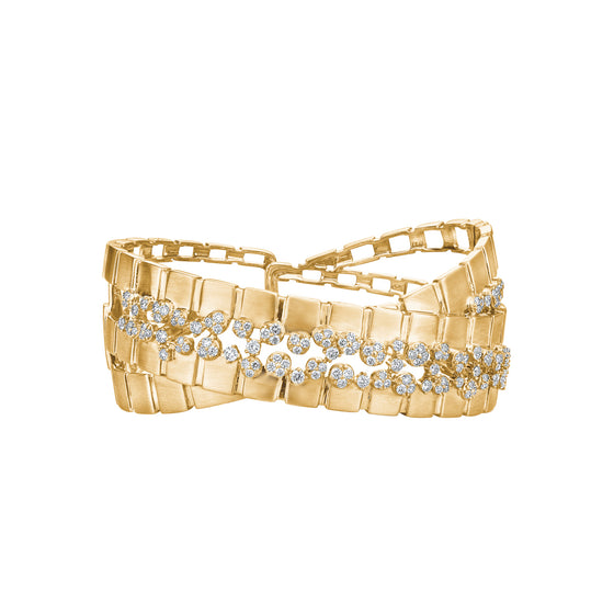14 K YELLOW DIAMOND GOLD BANGEL