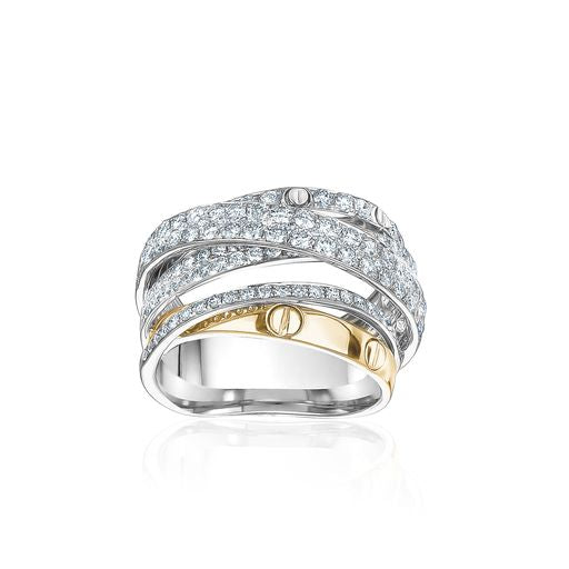 14K WHITE & YELLOW GOLD DIAMOND RING