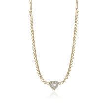  14K YELLOW GOLD DIAMOND NECKLACE WITH PAPERCLIP CHAIN