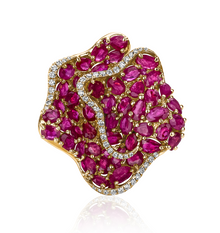  DIAMOND RUBY GOLD RING