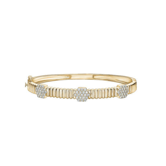 14K YELLOW GOLD DIAMOND BANGLE