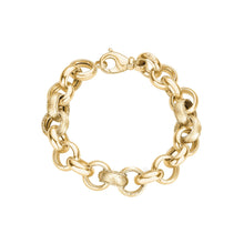  Italian 14 k gold fancy bracelet math and shiny finish