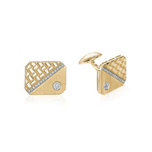  14K YELLOW  GOLD DIAMOND CUFFLINK