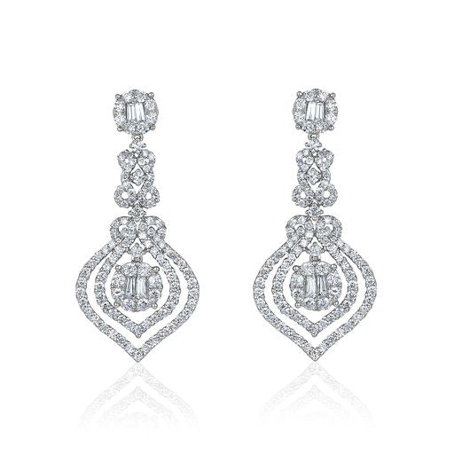 14K WHITE GOLD DIAMOND EARRING