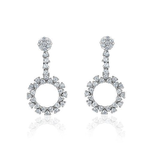 14K WHITE GOLD DIAMOND EARRING