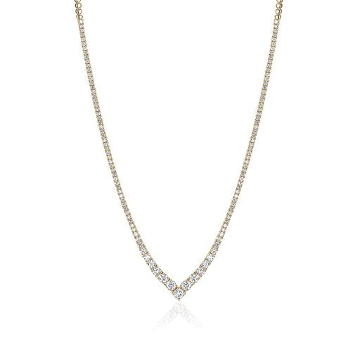 14K  YELLOW GOLD DIAMOND NECKLACE