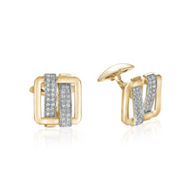  14K YELLOW  GOLD DIAMOND CUFFLINK