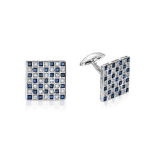  14K WHITE GOLD DIAMOND CUFFLINK