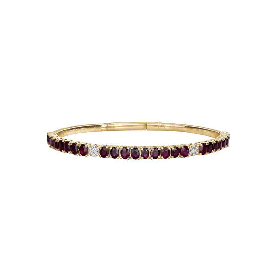 14K YELLOW  GOLD DIAMOND BRACELET WITH RUBY
