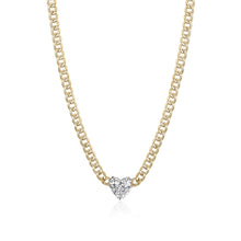  14K YELLOW  GOLD DIAMOND NECKLACE WITH Cuban chain