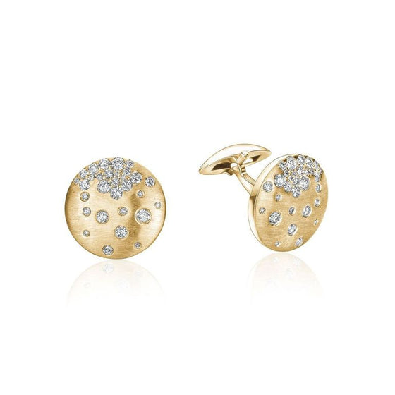 14K YELLOW & GOLD DIAMOND CUFFLINK