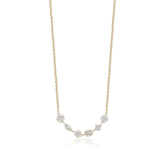 14k Yellow Gold Diamond Bar Necklace