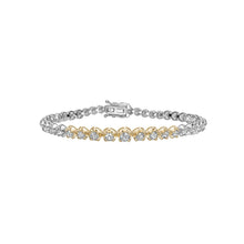  14 carat two tone gold and diamond bracelet