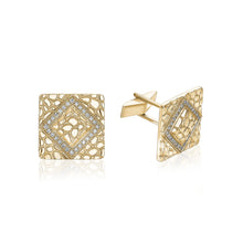  14K YELLOW  GOLD DIAMOND CUFFLINK