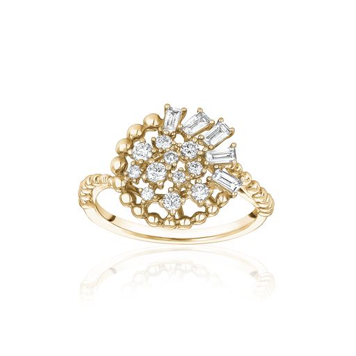 14K WHITE & YELLOW GOLD DIAMOND RING