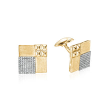  14K YELLOW  GOLD DIAMOND CUFFLINK